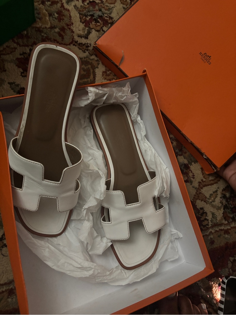 Hermes White Sandals